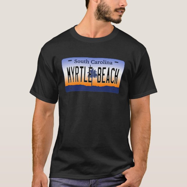 Camiseta Placa de licencias de Myrtle Beach South Carolina (Anverso)