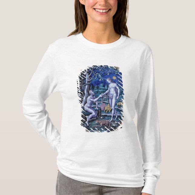 Camiseta Placa de Limoges que representa Adán y a Eva, (Anverso)