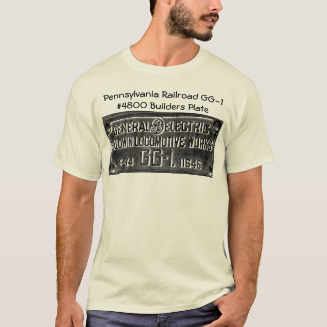 Camiseta Placa de los constructores del ferrocarril GG-1 (Anverso)