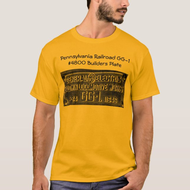 Camiseta Placa de los constructores del ferrocarril GG-1 (Anverso)