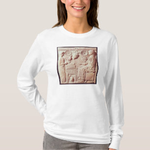 Camiseta Placa de los regalos de ofrecimiento de una mujer