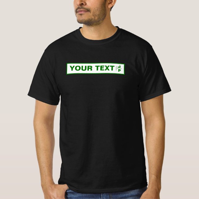 Camiseta Placa de matrícula de coche personalizable de Pale (Anverso)