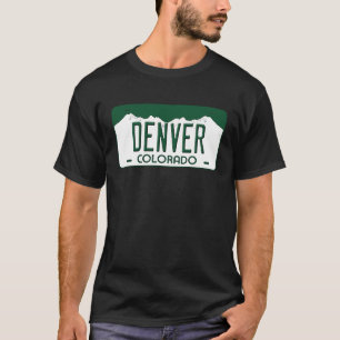 Camiseta Placa de Matrícula de Denver Colorado