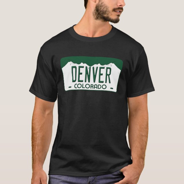 Camiseta Placa de Matrícula de Denver Colorado (Anverso)