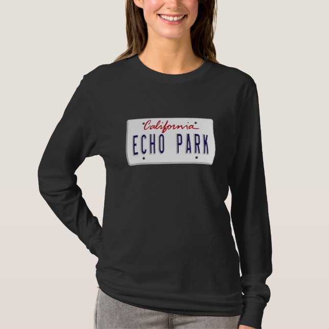 Camiseta Placa de Matrícula de Echo Park Los Ángeles LA Cal (Anverso)