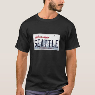 Camiseta Placa de Matrícula del Barrio de Seattle Washingto