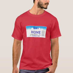 Camiseta Placa de Matrícula del Estado de Iowa
