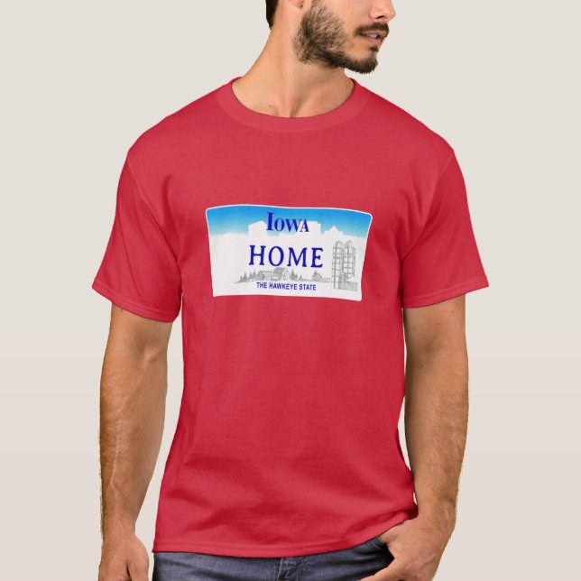 Camiseta Placa de Matrícula del Estado de Iowa (Anverso)