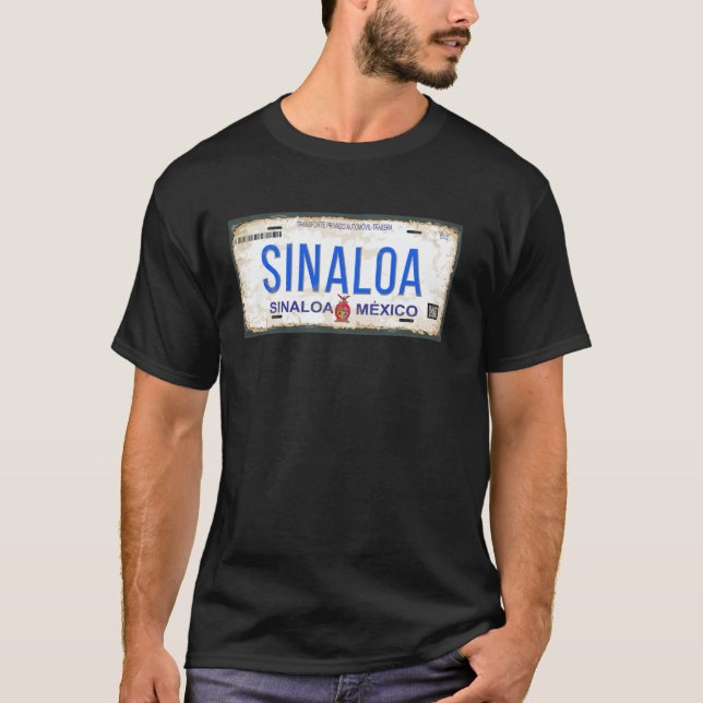 Camiseta Placa de Matrícula del Estado de Sinaloa México (Anverso)