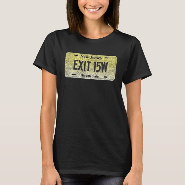 Camiseta Placa de Matrícula Personalizada de NJ EXIT 15W (Anverso)