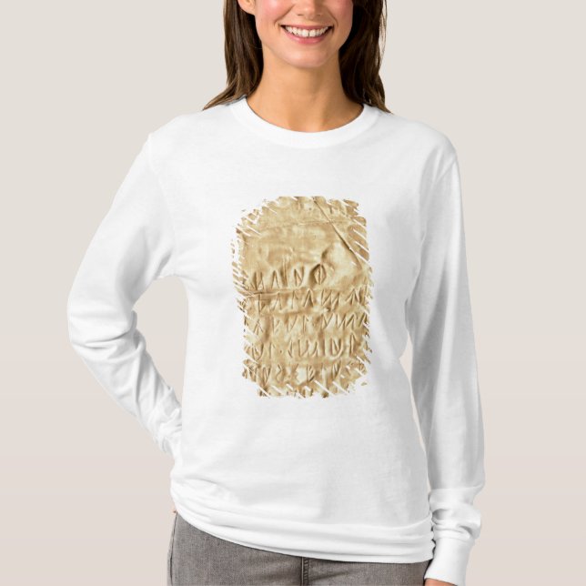 Camiseta Placa de oro con la "breve" inscripción de (Anverso)
