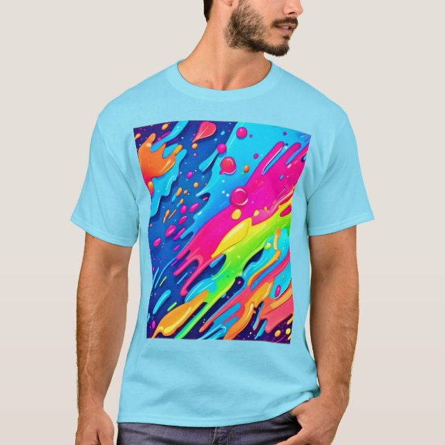 Camiseta Placa de pintura colorida (Anverso)