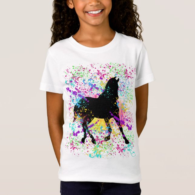 Camiseta Placa de pintura para caballos negros (Anverso)