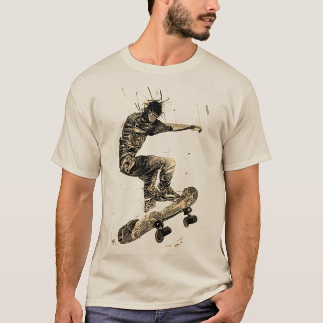 Camiseta Placa de skateboard gráfica (Anverso)
