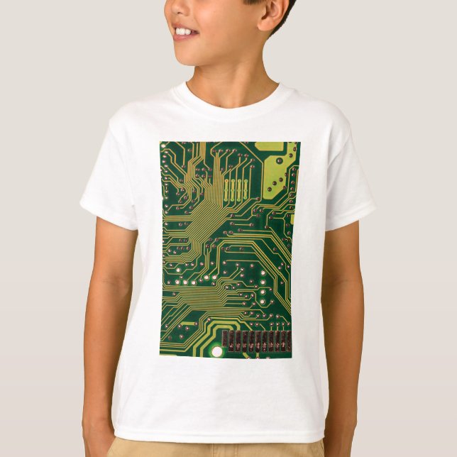 Camiseta Placa madre Nerdy divertida del ordenador (Anverso)