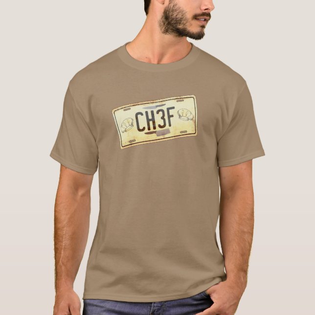 Camiseta Placa número de licencia de coche rusty del chef d (Anverso)