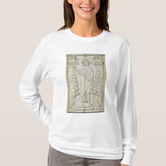 Camiseta Placa que representa a Cristo que bendice a los (Anverso)