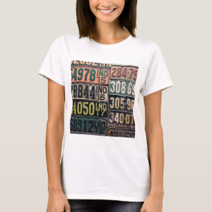 Camiseta Placas de licencia de época