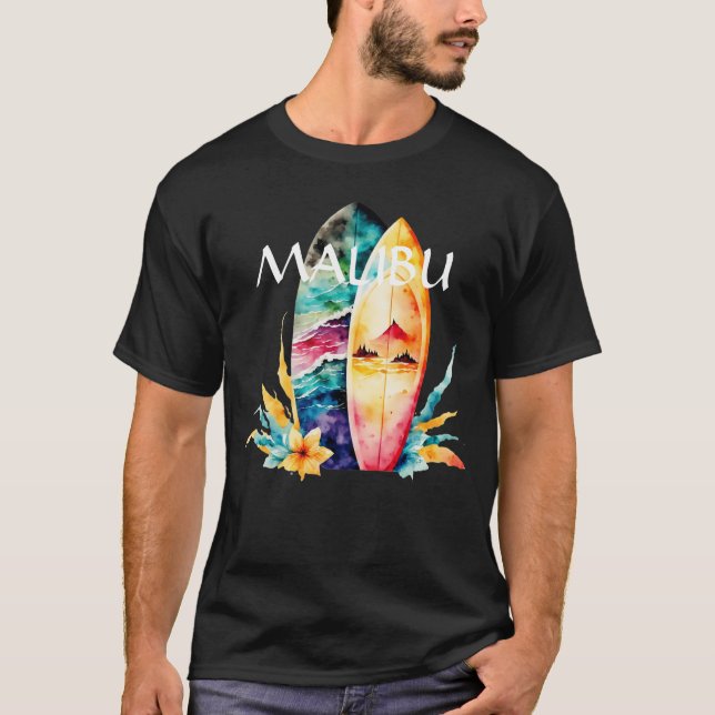 Camiseta Placas de surf de Malibu (Anverso)