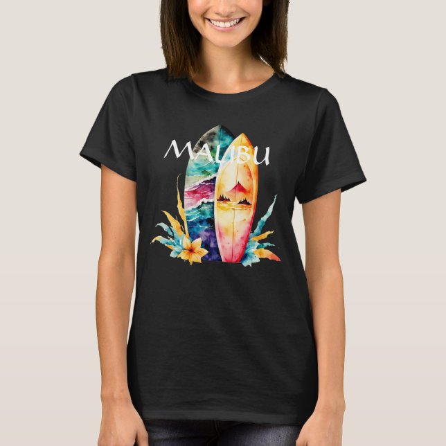 Camiseta Placas de surf de Malibu (Anverso)