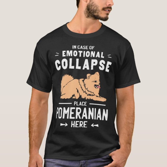 Camiseta Place Here Pomeranian Dwarf Spitz Dog Owner (Anverso)