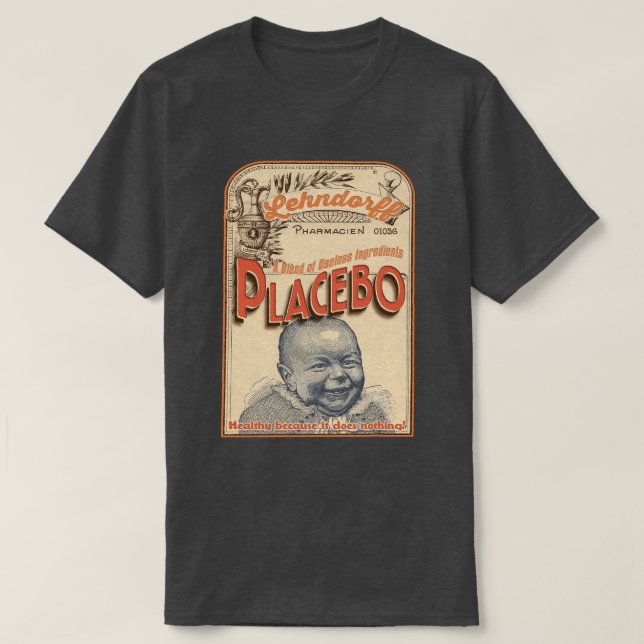Camiseta Placebo: ¡Caja fuerte porque es inútil! (Diseño del anverso)