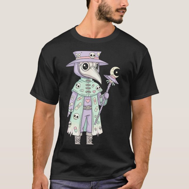 Camiseta Plague Doctor Gothic Pastel Cute Moth Face Mask Oc (Anverso)