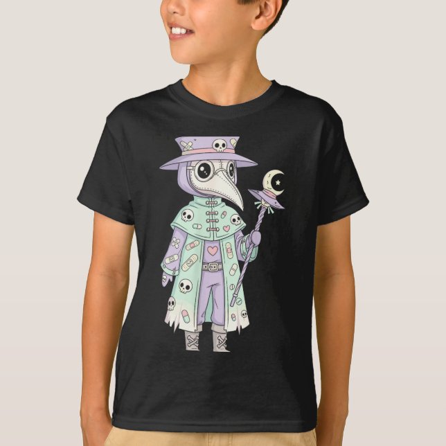 Camiseta Plague Doctor Gothic Pastel Cute Moth Face Mask Oc (Anverso)
