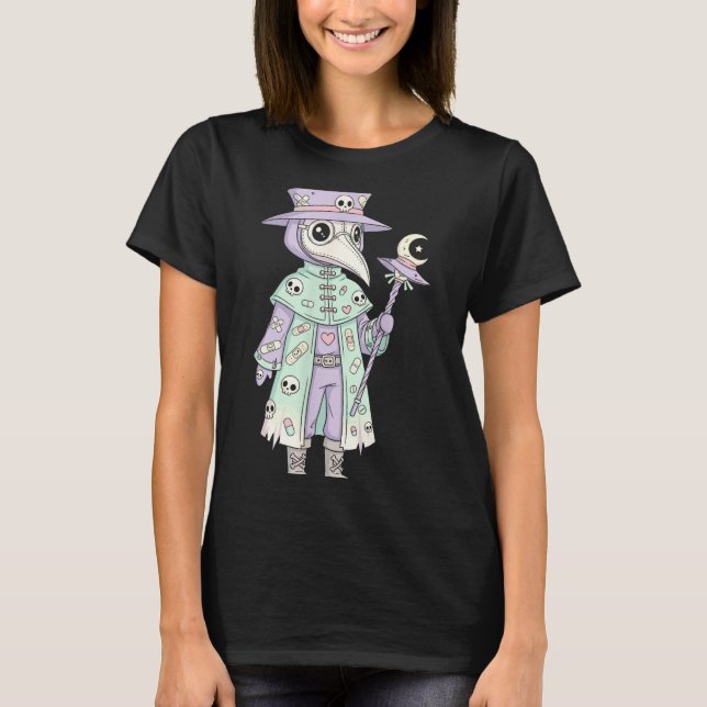 Camiseta Plague Doctor Gothic Pastel Cute Moth Face Mask Oc (Anverso)