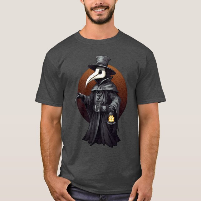 Camiseta Plague Doctor Lantern T-Shirt – Dark Gothic (Anverso)