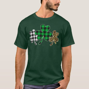 Camiseta Plaid Clover Shamrock Leopard Green Buffalo St