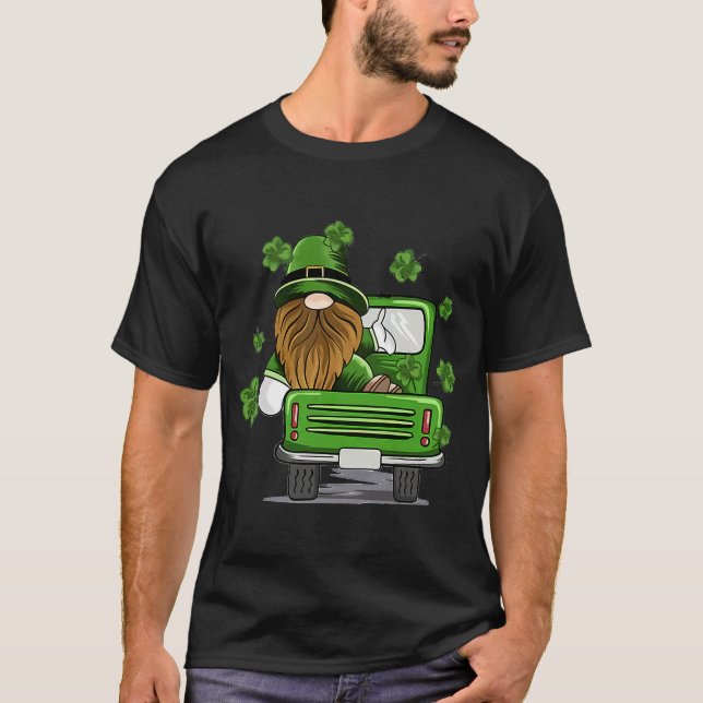 Camiseta Plaid Leprechaun Monster Truck St Patrick's Day Lu (Anverso)