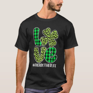 Camiseta Plaid Love Big Brother Shamrock St Patricks Day F