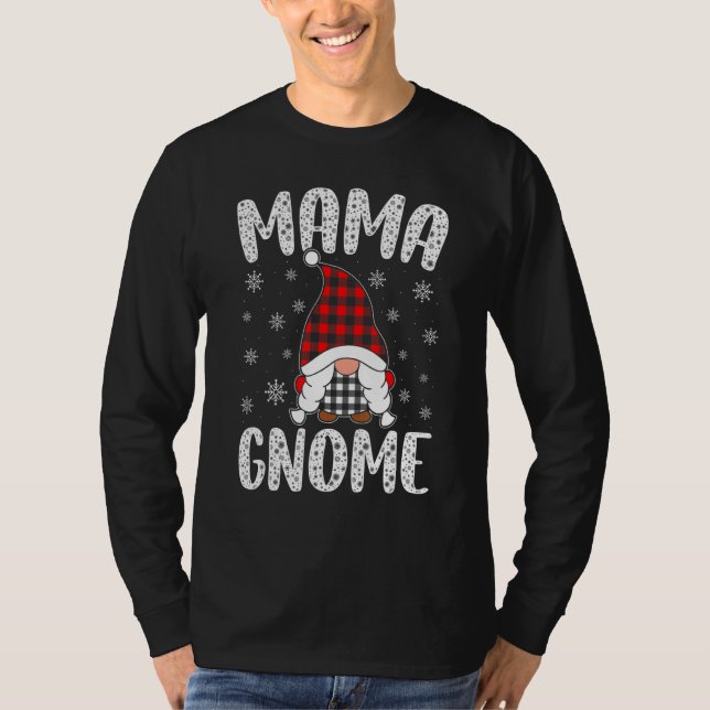 Camiseta Plaid Print Hat Mama Gnomes Family Matching (Anverso)