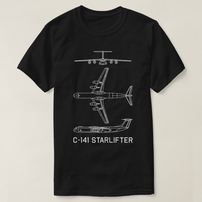 Camiseta Plan de avión americano de Starlifter C141 (Diseño del anverso)