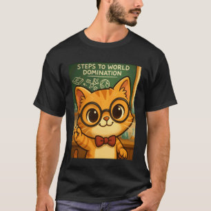 Camiseta Plan de Pizarra de Clase de Genio de Gato Adorable