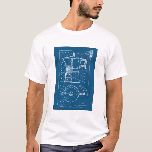 Camiseta plan de proyecto de cafetiere moka bialetti (Anverso)