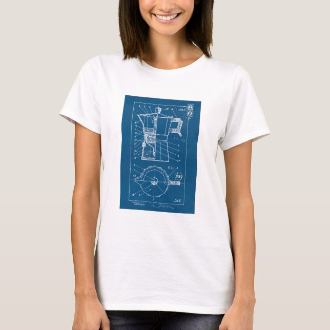 Camiseta plan de proyecto de cafetiere moka bialetti (Anverso)