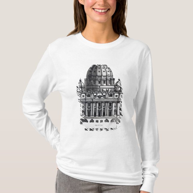 Camiseta Plan de San Pedro, Roma, grabada cerca (Anverso)
