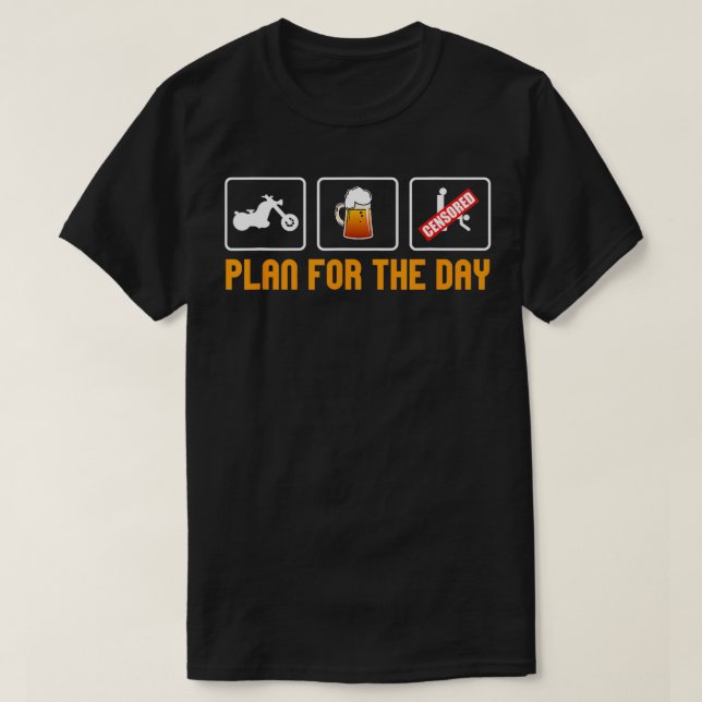 Camiseta Plan para el día divertida motocicleta Humor para  (Diseño del anverso)