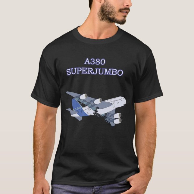 Camiseta Plan para niños adultos del avión Super Jumbo A380 (Anverso)