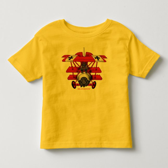Camiseta plana de los niños del barón rojo fresco (Anverso)