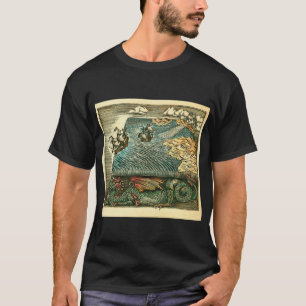Camiseta plana del grabar en madera de la tierra