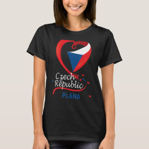 Camiseta Plana República Checa Bandera Del Corazón Cubierta