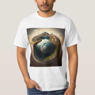 Camiseta plana terrestre