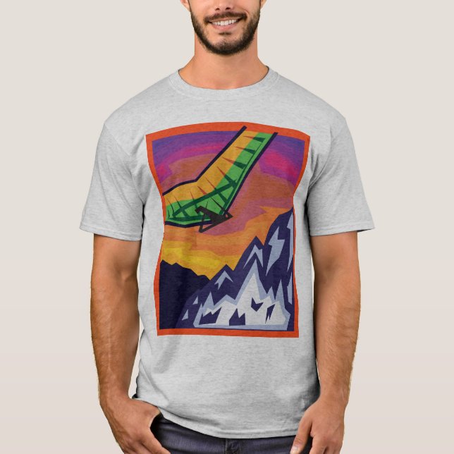 Camiseta Planeador de caída sobre las montañas (Anverso)