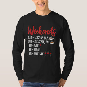 Camiseta Planes de fin de semana Café Desayuno Vino Almuerz