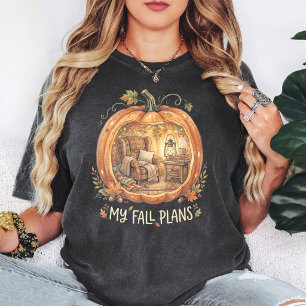Camiseta Planes de Otoño de Calabaza Acogedora Silla de Bra