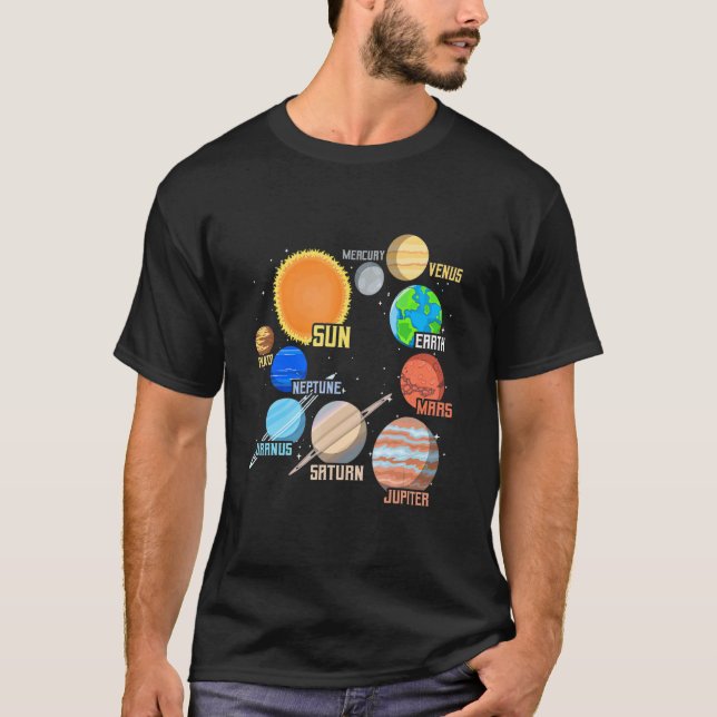 Camiseta Planes De Sistemas Solares Y Científicos Espaciale (Anverso)