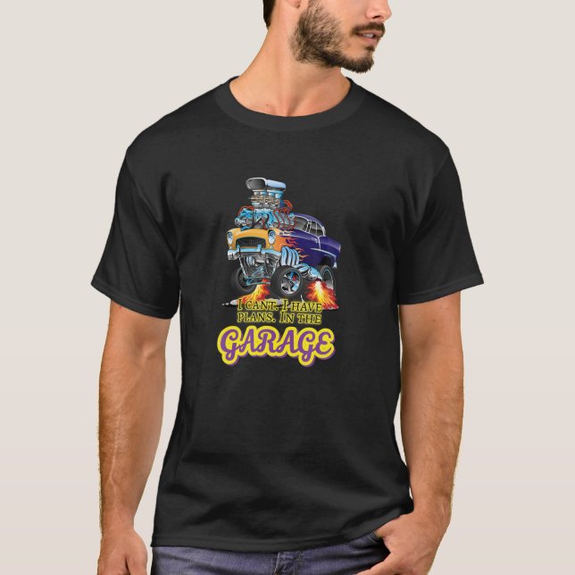 Camiseta Planes Del Día Del Padre En El Garaje 55 Hotrod Ca (Anverso)
